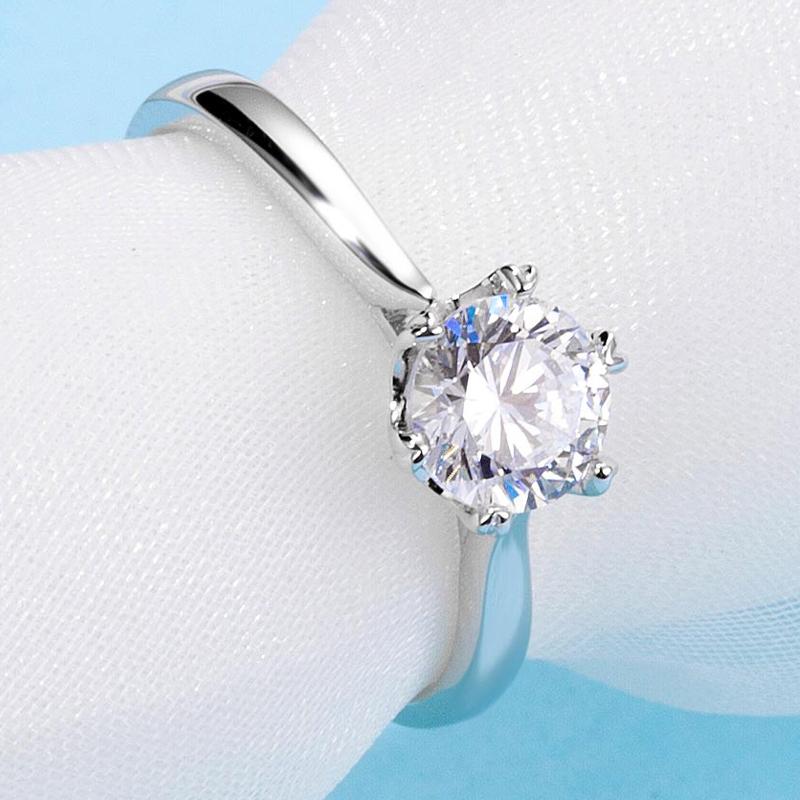 925 Sterling Silver Solitaire Round Cut Cz Ring 5