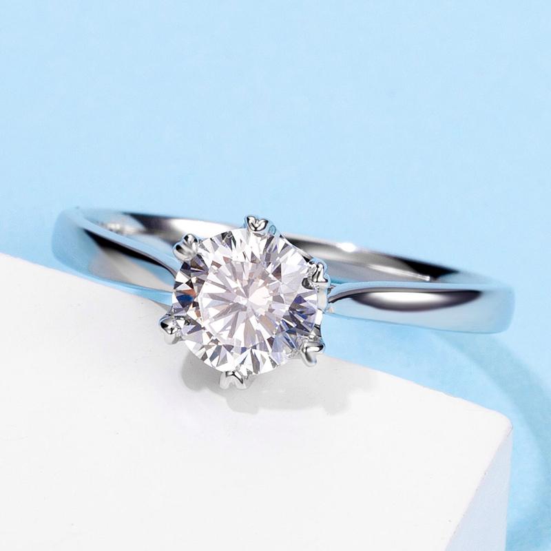 925 Sterling Silver Solitaire Round Cut Cz Ring 4