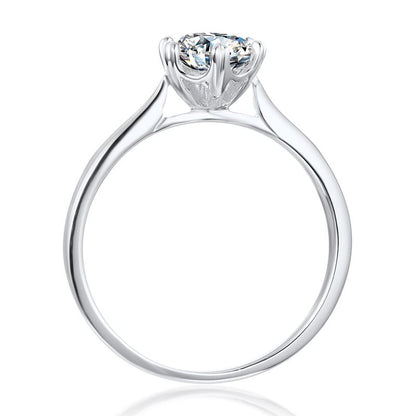 925 Sterling Silver Solitaire Round Cut Cz Ring 2