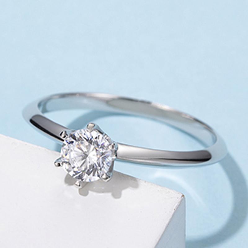 925 Sterling Silver Round Cut CZ Solitaire Ring 5