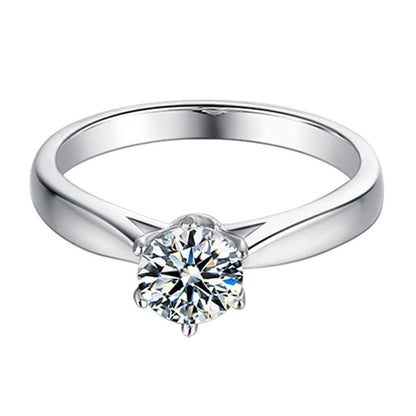 925 Sterling Silver Round Cut CZ Solitaire Ring 2