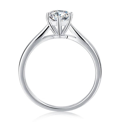 925 Sterling Silver Round Cut CZ Solitaire Ring 3