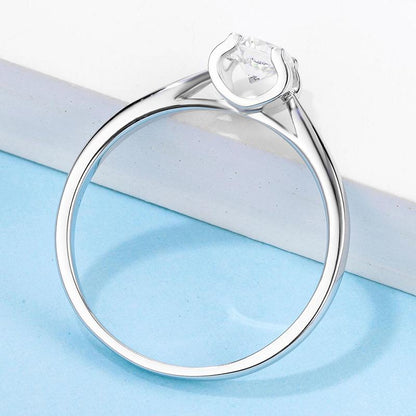 925 Sterling Silver Round Cut CZ Solitaire Ring 4