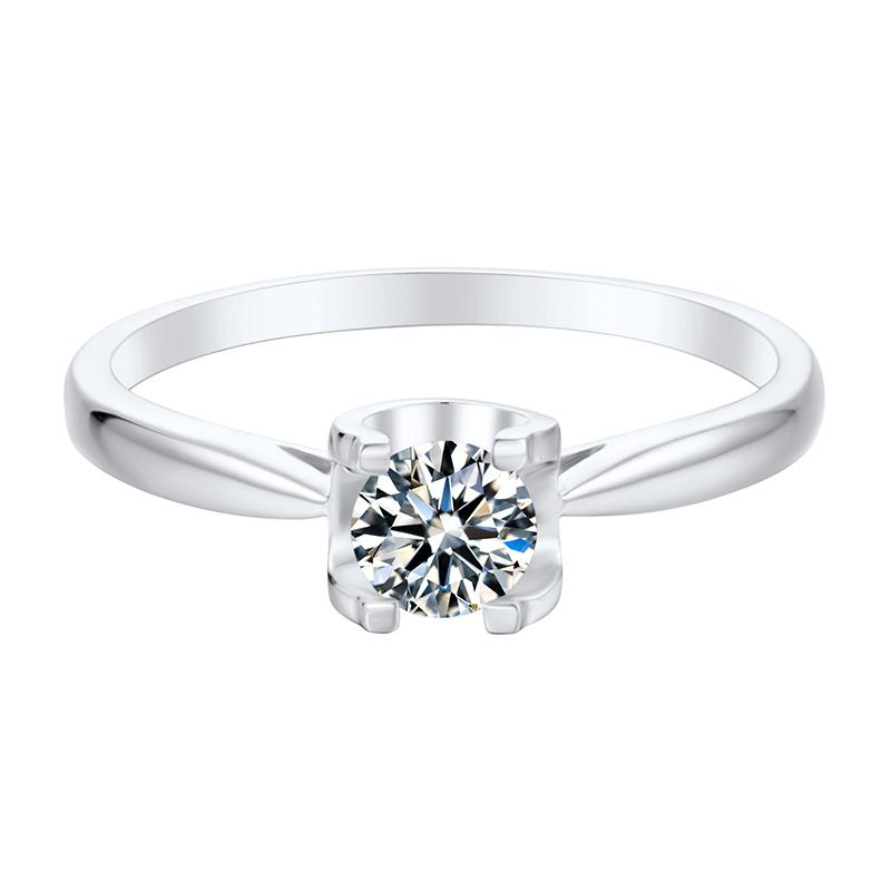 925 Sterling Silver Round Cut CZ Solitaire Ring 3