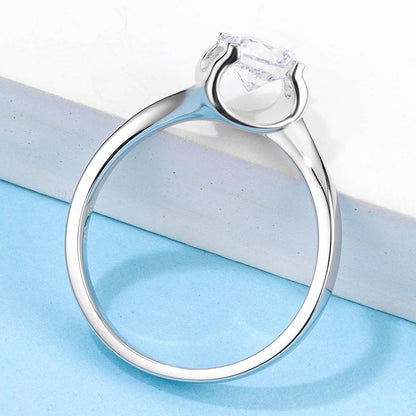 925 Sterling Silver Solitaire Round Cut Cz Twist Ring 4