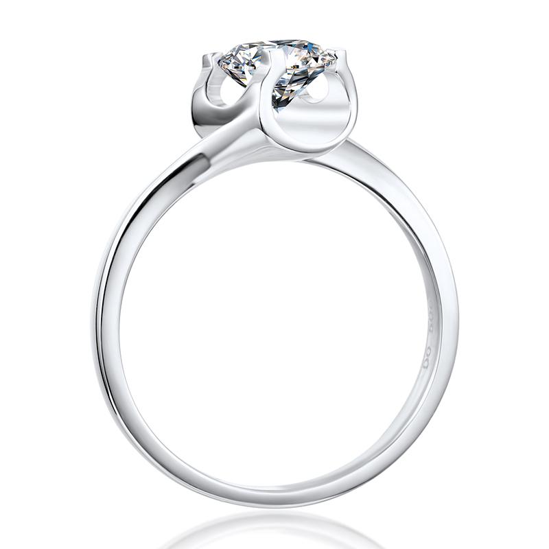 925 Sterling Silver Solitaire Round Cut Cz Twist Ring 3