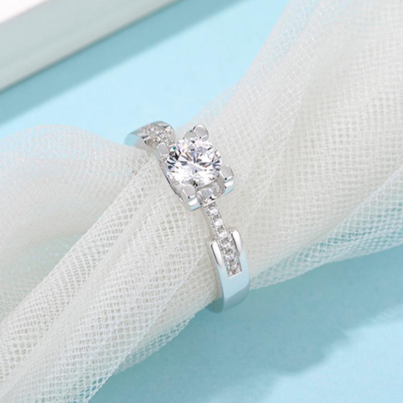 925 Sterling Silver Round Cut CZ Small Waist Ring 6