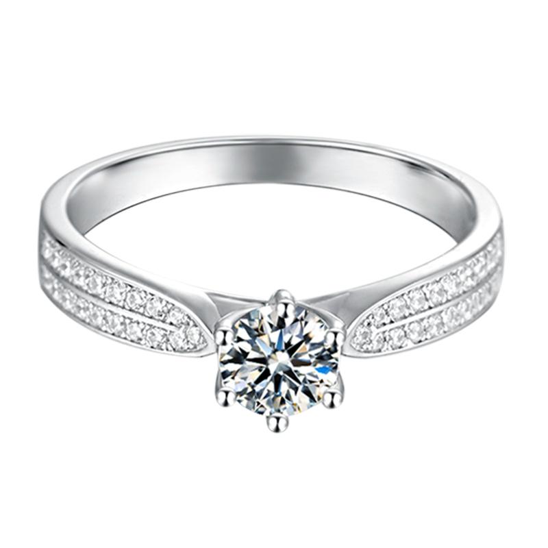 925 Sterling Silver Round Cut CZ Star Queen Ring 2