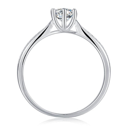 925 Sterling Silver Round Cut CZ Star Queen Ring 7