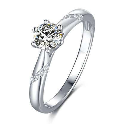 925 Sterling Silver Round Cut CZ Ring 1