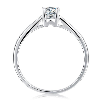 925 Sterling Silver Round Cut CZ Solitaire Ring 5