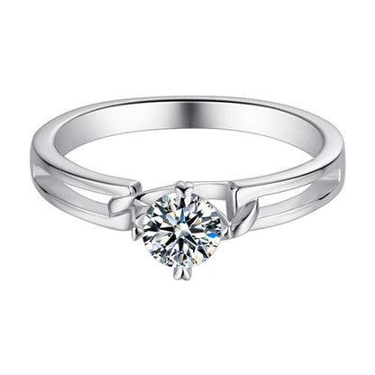 925 Sterling Silver Classic Round Cut CZ Ring 2