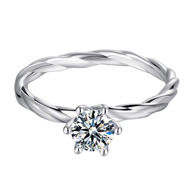 925 Sterling Silver Classic Round Cut CZ Vine Ring 2