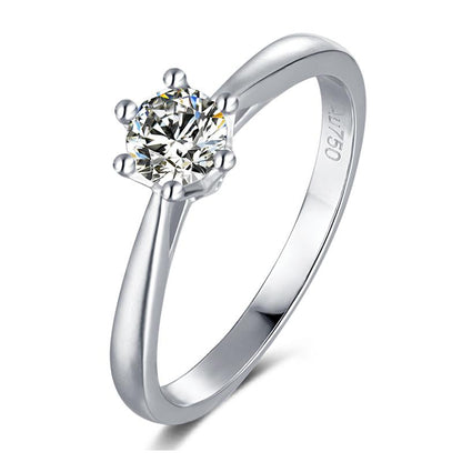 925 Sterling Silver Classic Round Cut CZ Crown Ring 1