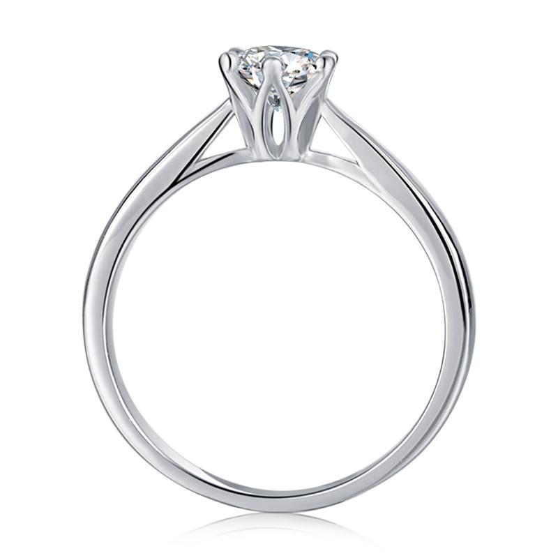 925 Sterling Silver Classic Round Cut CZ Crown Ring 2