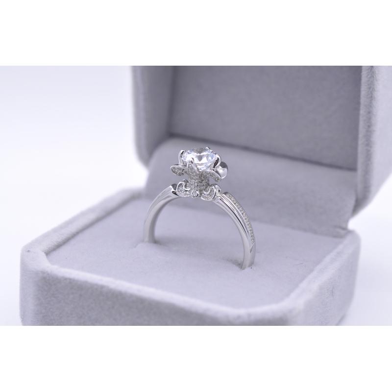 925 Sterling Silver  Classic Round Cut CZ Ring 8