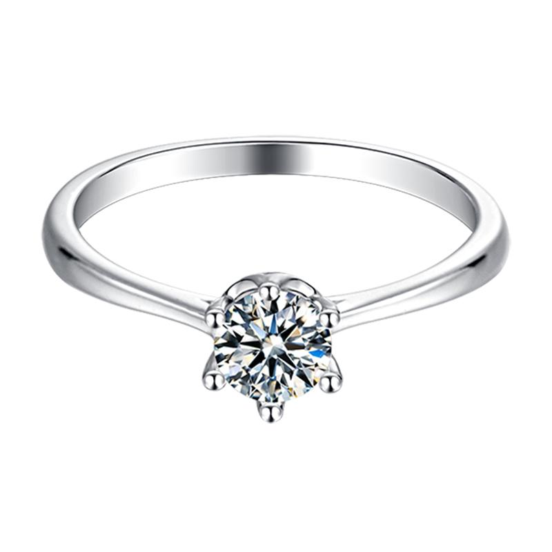 925 Sterling Silver Classic Round Cut CZ Solitaire Ring 2