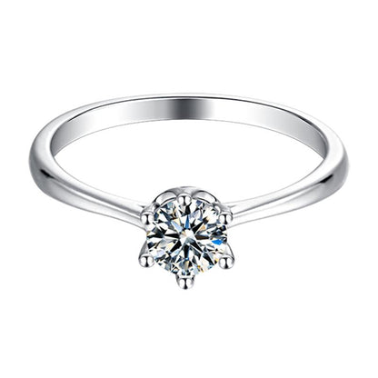 925 Sterling Silver Classic Round Cut CZ Solitaire Ring 2