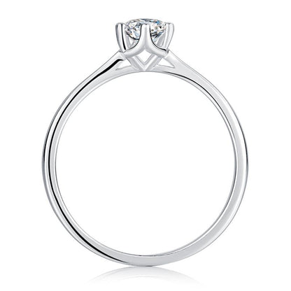 925 Sterling Silver Classic Round Cut CZ Solitaire Ring 3