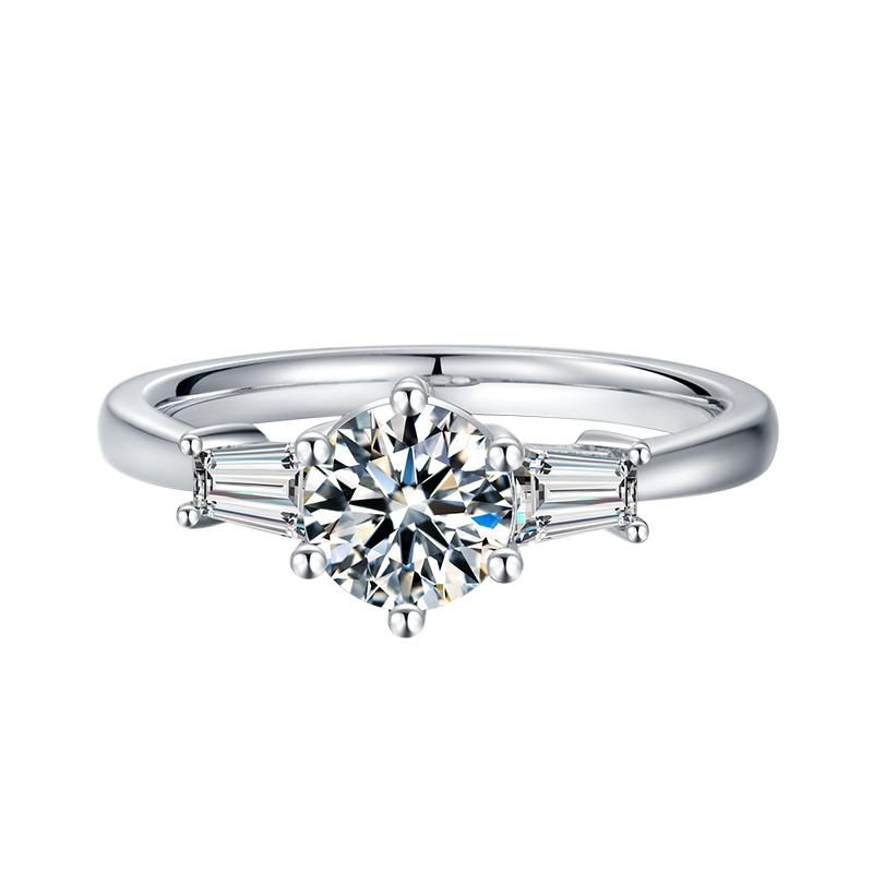 Classic Round Cut CZ Diamond Three Stone Ring 2