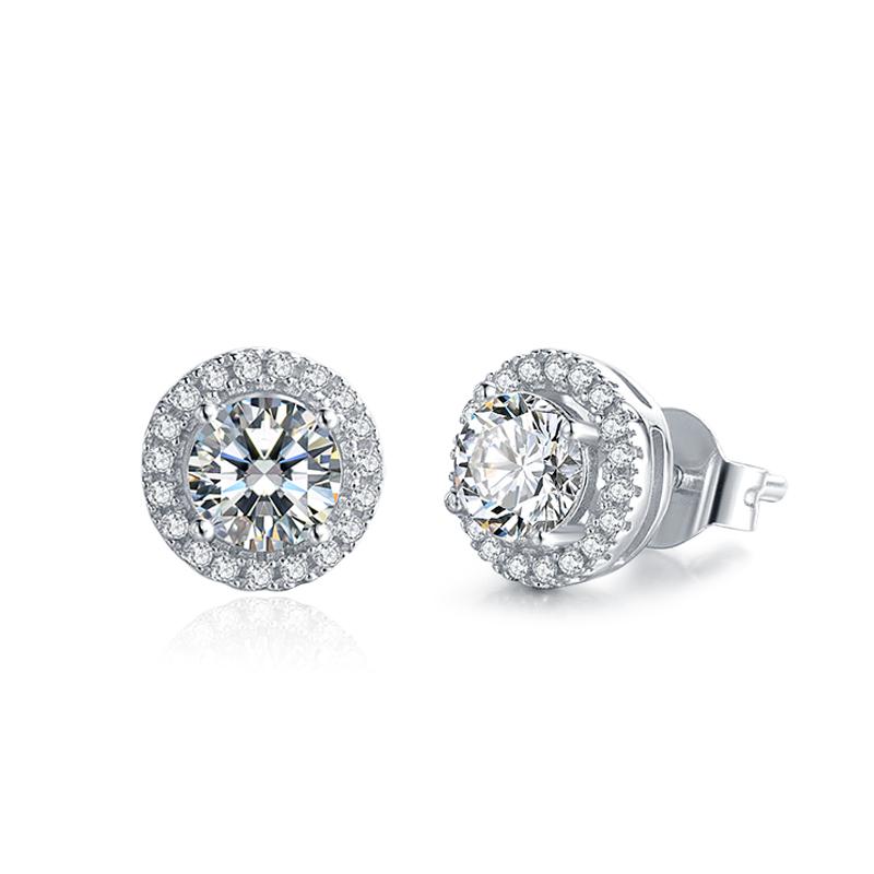 925 Sterling Silver Classic Round Cut Stud Earrings 3