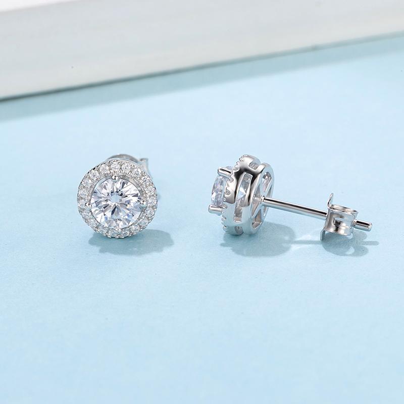 925 Sterling Silver Classic Round Cut Stud Earrings 4