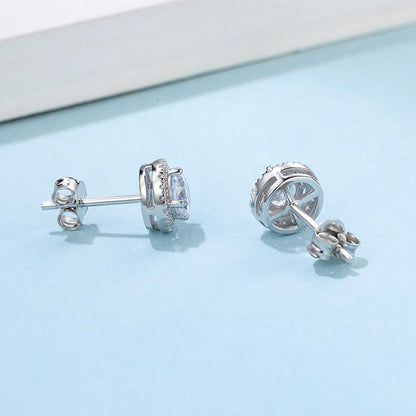 925 Sterling Silver Classic Round Cut Stud Earrings 5