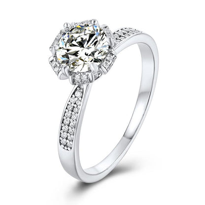 925 Silver Sterling Classic Round Cut CZ Ring 1