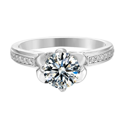 925 Silver Sterling Classic Round Cut CZ Ring 1