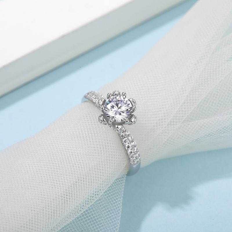 925 Silver Sterling Classic Round Cut CZ Ring 6