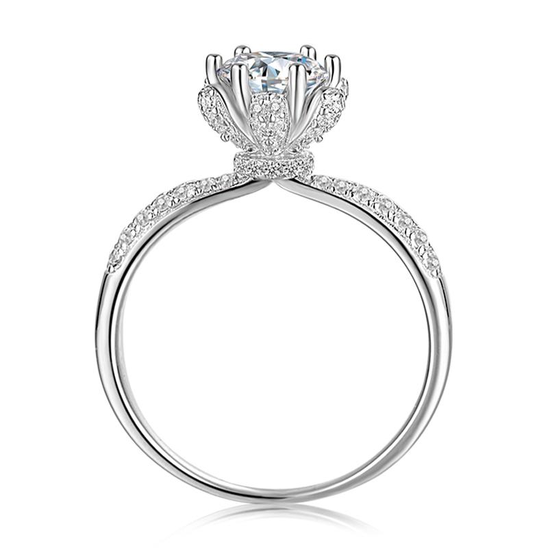 925 Silver Sterling Classic Round Cut CZ Ring 3