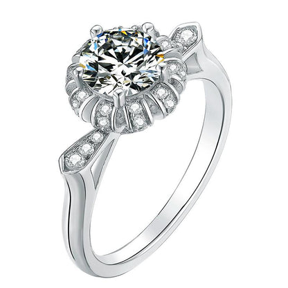 925 Silver Sterling Classic Round Cut CZ Ring 1