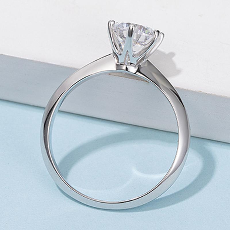 925 Sterling Silver Classic Round Cut CZ Solitaire Ring 5