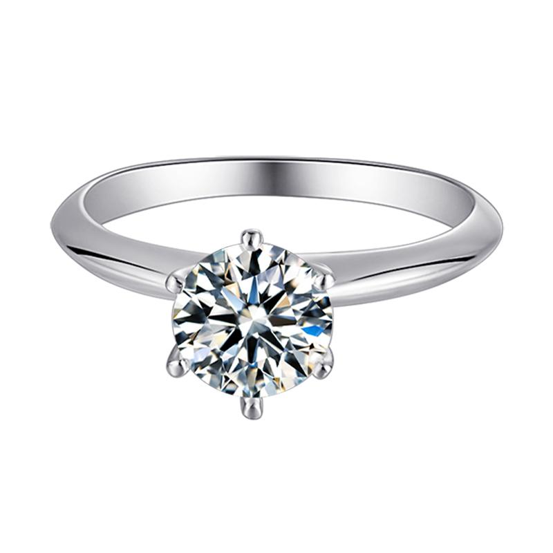 925 Sterling Silver Classic Round Cut CZ Solitaire Ring 2