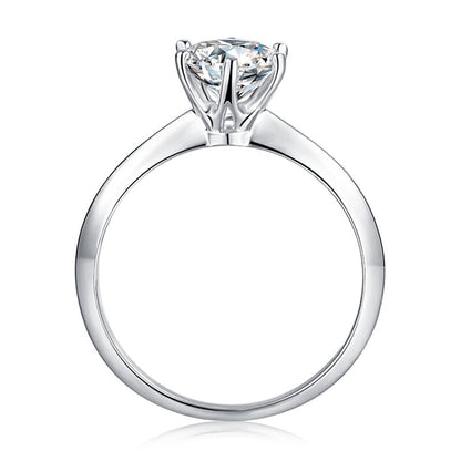 925 Sterling Silver Classic Round Cut CZ Solitaire Ring 3