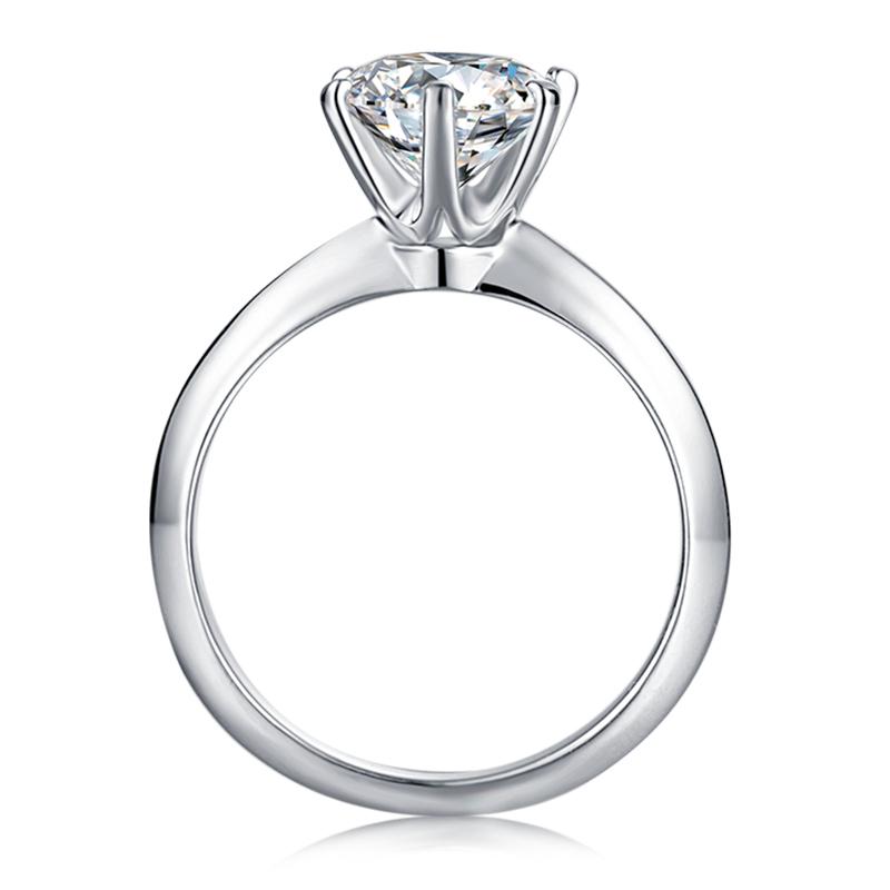 925 Sterling Silver Classic Round Cut CZ Solitaire Ring 2