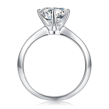 925 Sterling Silver Classic Round Cut CZ Solitaire Ring 2