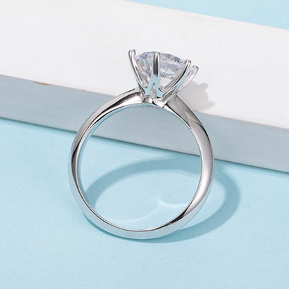 925 Sterling Silver Classic Round Cut CZ Solitaire Ring 4