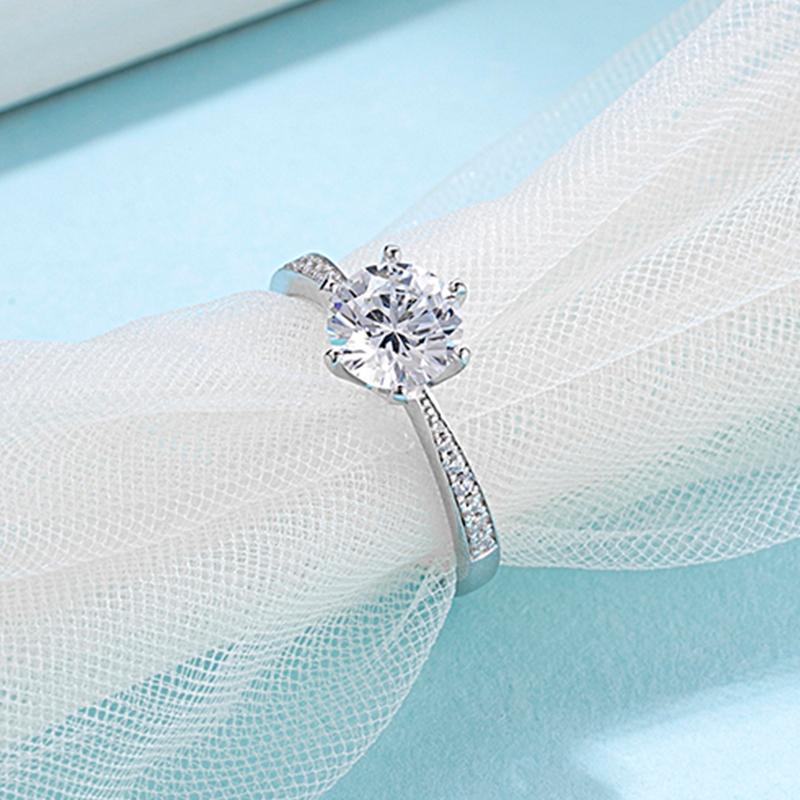 925 Silver Sterling Classic Round Cut CZ Ring 6