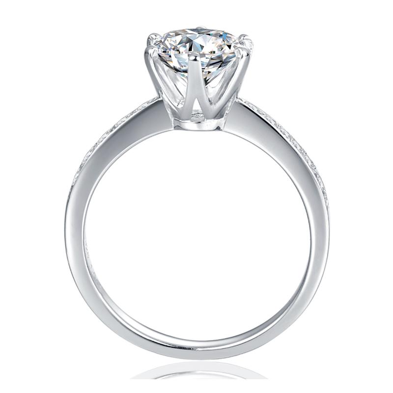 925 Silver Sterling Classic Round Cut CZ Ring 2