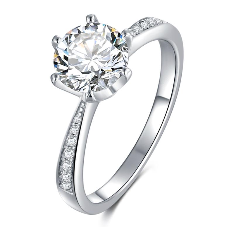 925 Silver Sterling Classic Round Cut CZ Ring 1