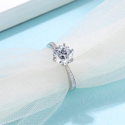 925 Silver Sterling Classic Round Cut CZ Ring 6