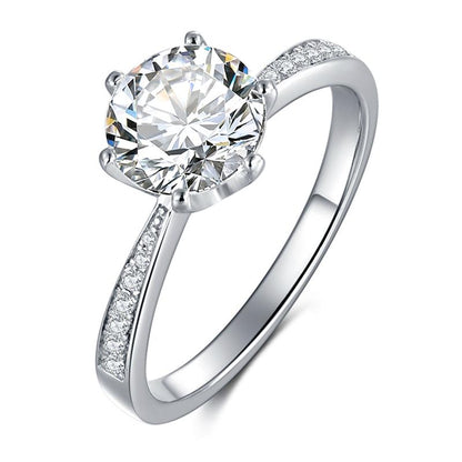 925 Silver Sterling Classic Round Cut CZ Ring 1