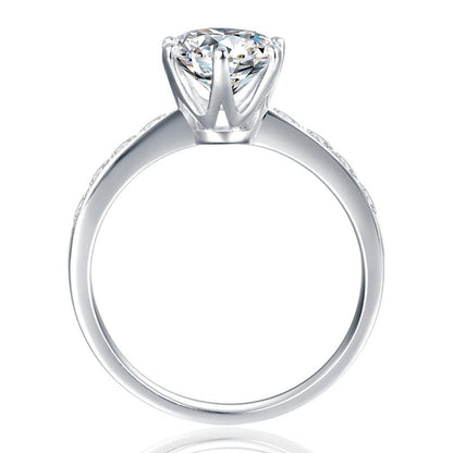 925 Silver Sterling Classic Round Cut CZ Ring 3