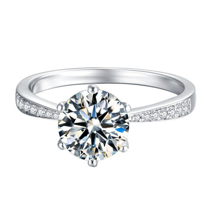 925 Silver Sterling Classic Round Cut CZ Ring 2