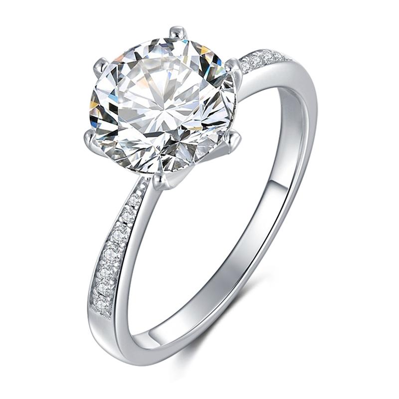 925 Silver Sterling Classic Round Cut CZ Ring 1