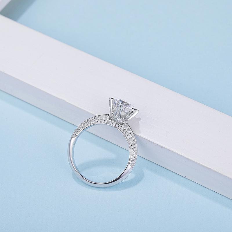 925 Sterling Silver Classic Round Cut CZ Ring 5