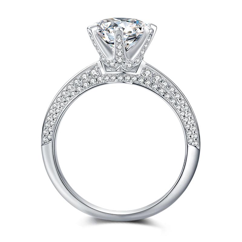 925 Sterling Silver Classic Round Cut CZ Ring 3