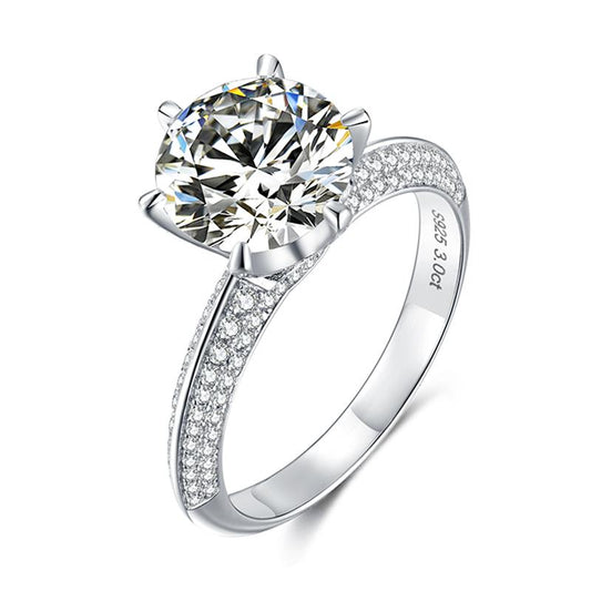 925 Silver Sterling Classic Round Cut CZ Ring 1