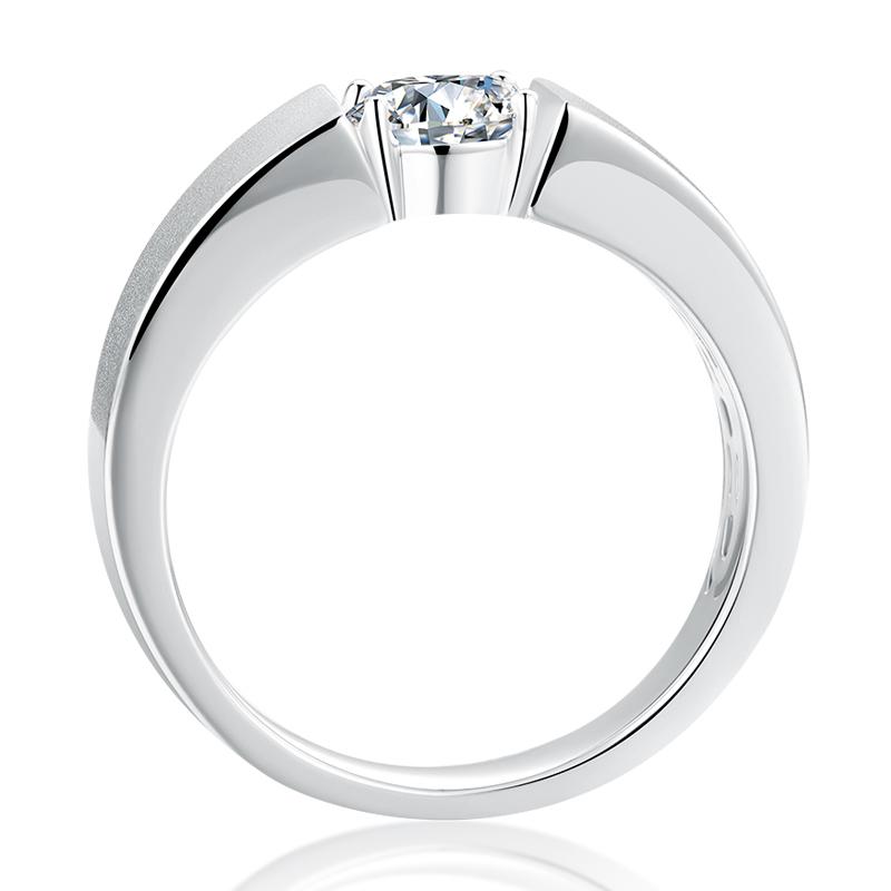 925 Sterling Silver Classic Round Cut CZ Solitaire Men Ring 3